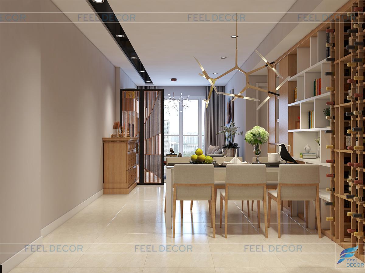 Thiết kế thi công nội thất phòng bếp chung cư Hoàng Anh Thanh Bình