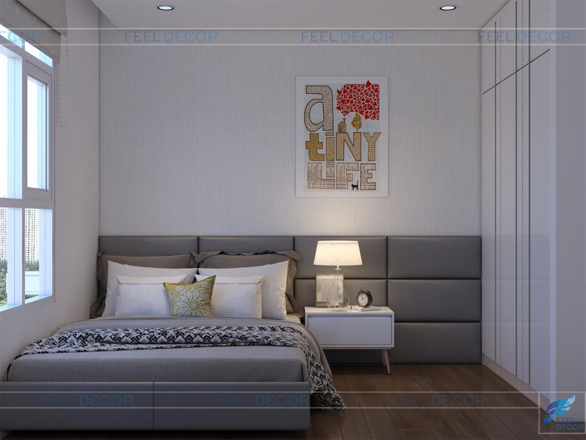 Thiết kế thi công nội thất phòng ngủ phụ căn hộ 117m2 2 phòng ngủ