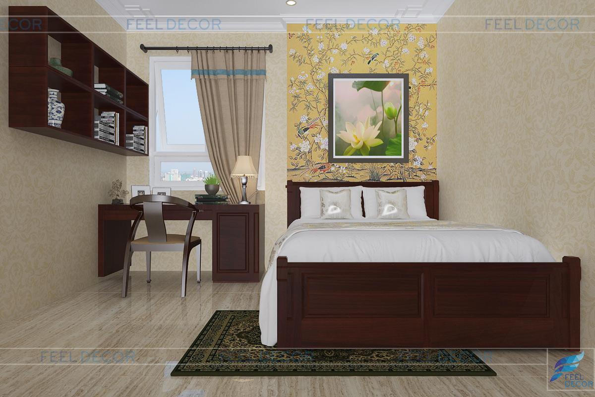 Thiết kế nội thất phòng ngủ phụ căn hộ 117m2 chung cư Tân Phước