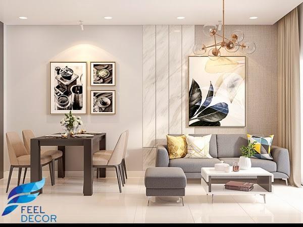 phòng khách liền kề nhà bếp