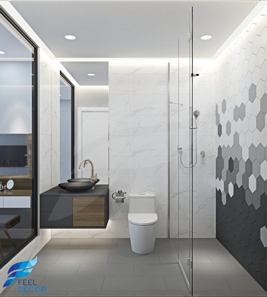 gạch ốp tường lục giác