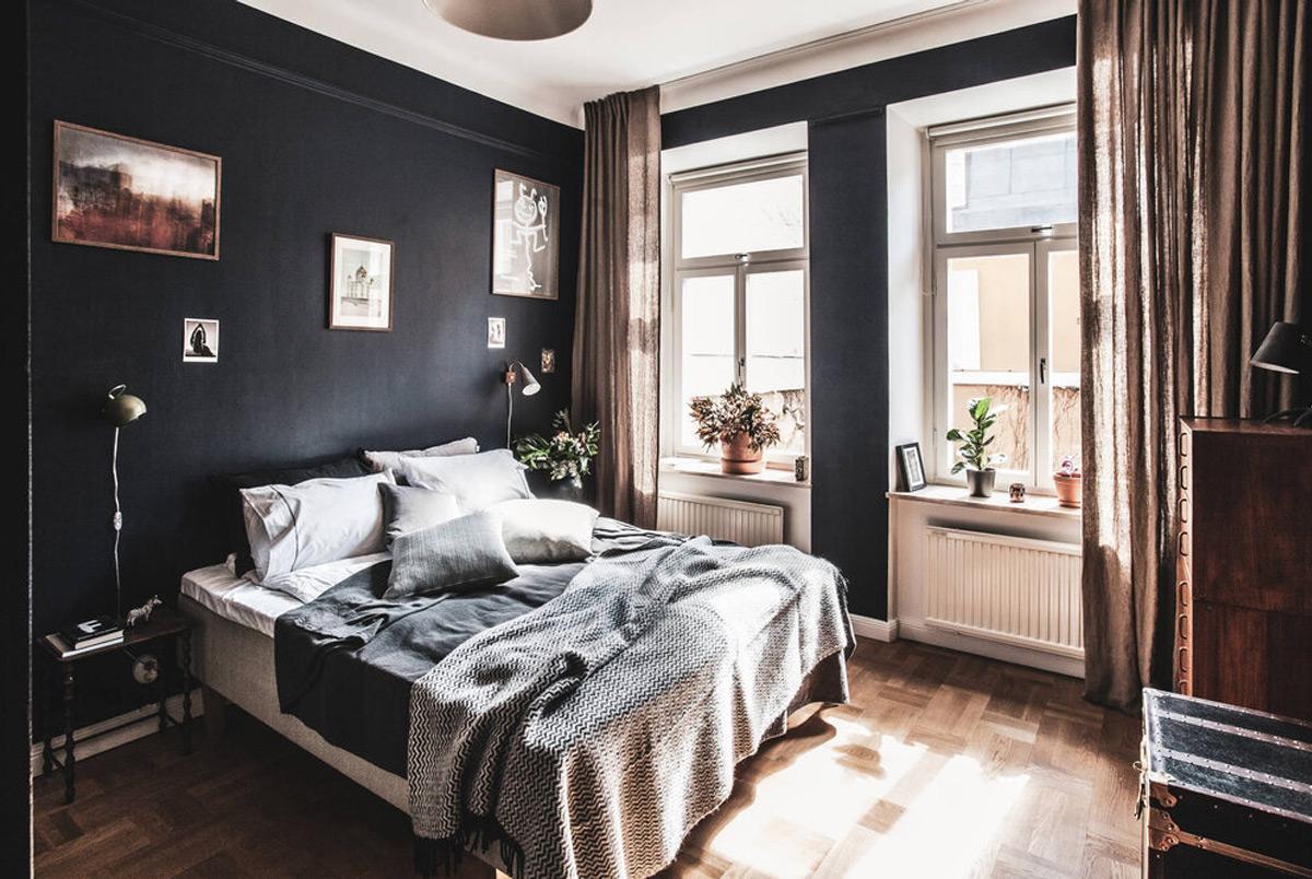 trang trí nội thất phòng ngủ tone màu xám