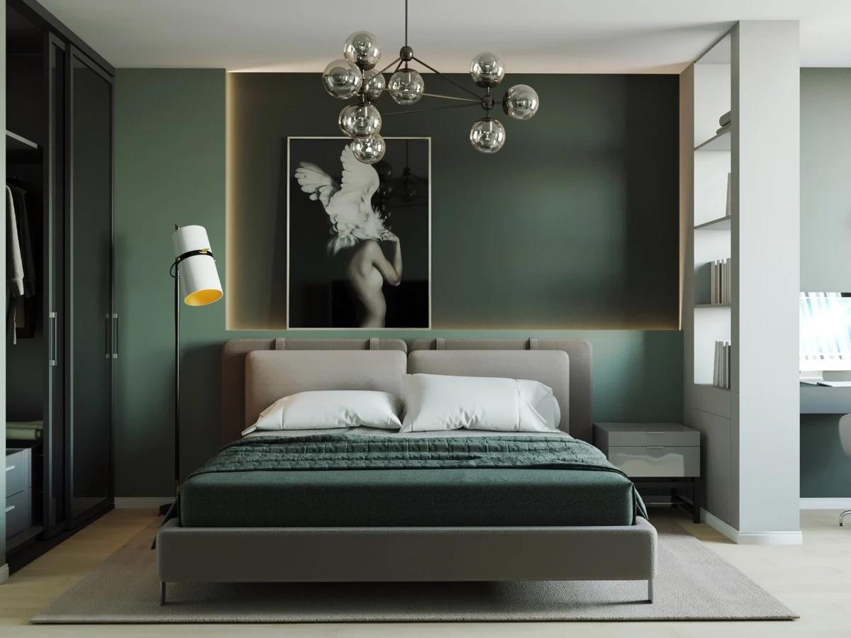 Trang trí nội thất phòng ngủ màu xanh lá cây cho cảm giác thư giãn