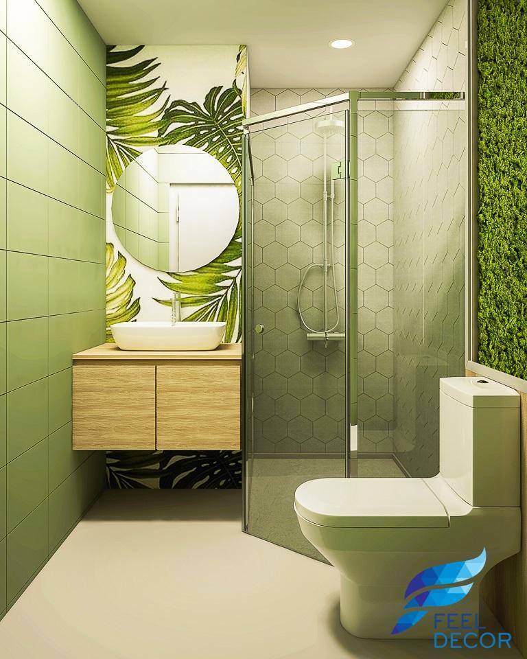phòng vệ sinh phong cách tropical