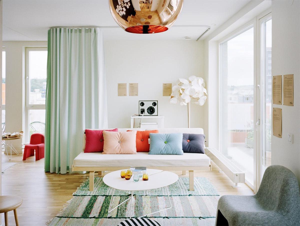 Thiết kế phòng khách với gam màu pastel