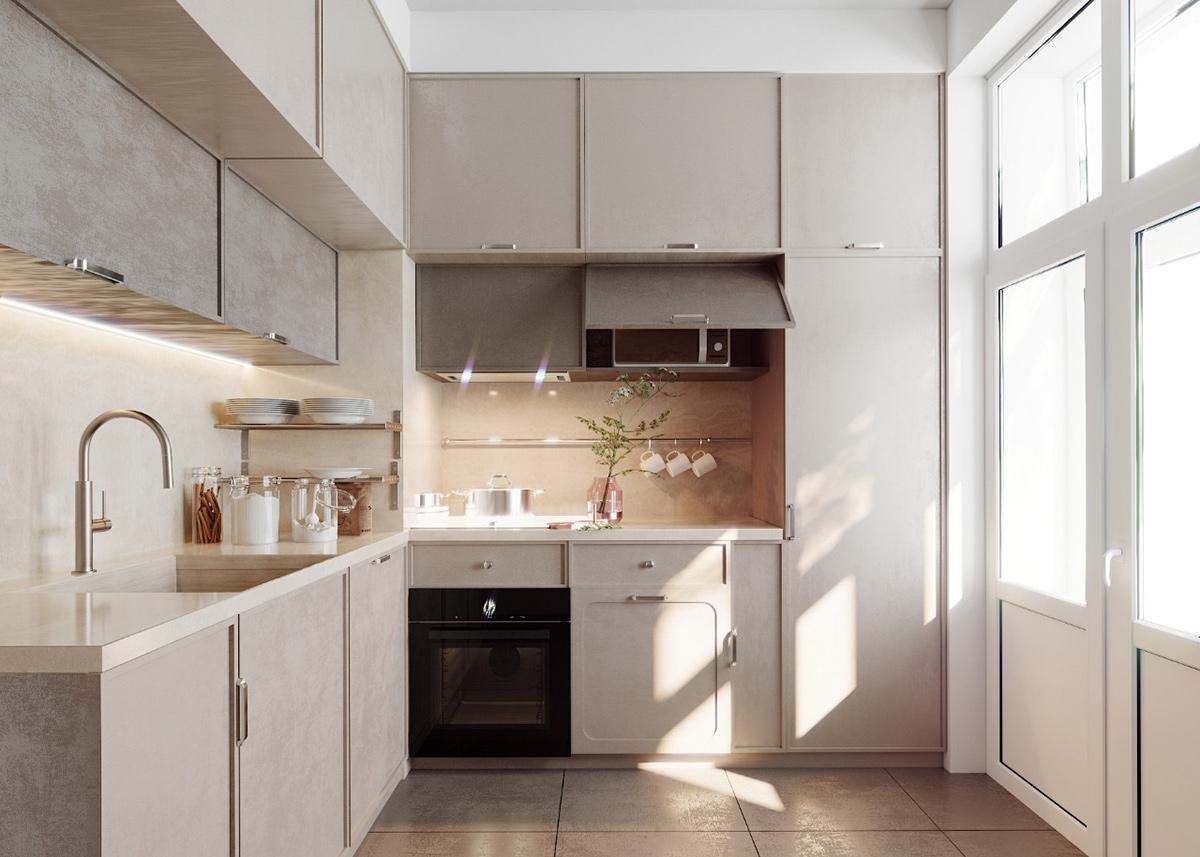 Màu xám trong thiết kế nội thất nhà bếp