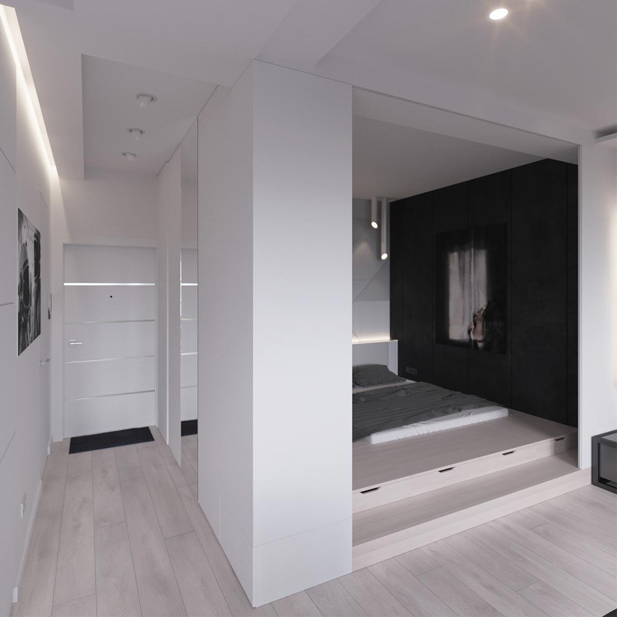Mẫu thiết kế căn hộ 45m2 mang phong cách studio hiện đại