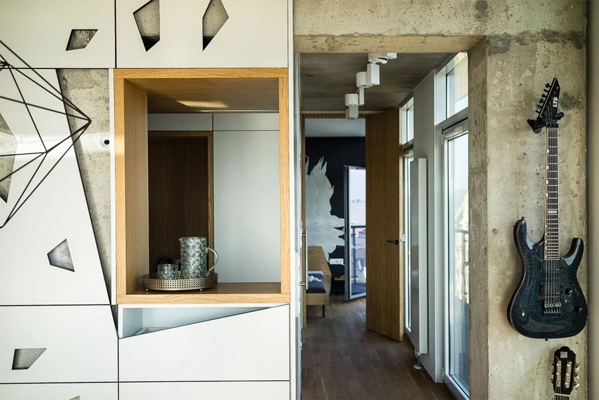 Thiết kế nội thất căn hộ Penthouse với những mảng hình học bất đối xứng cực kỳ lạ mắt