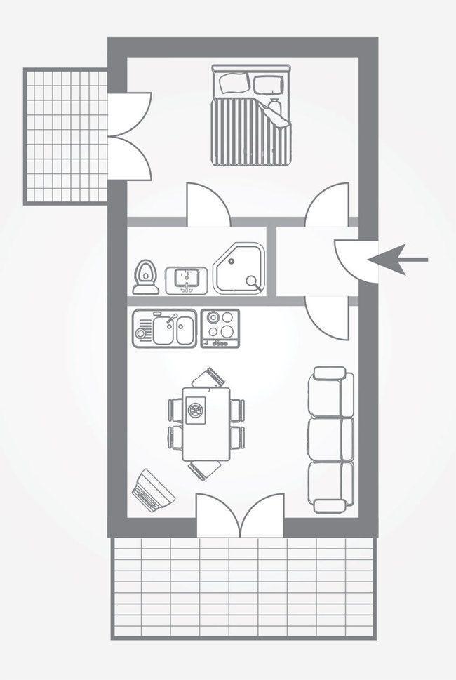 bản vẽ căn hộ chung cư 45m2