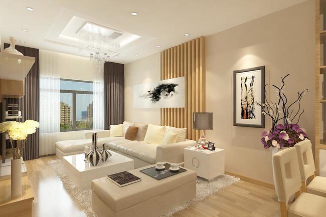 căn hộ 45m2 sử dụng tone màu sáng