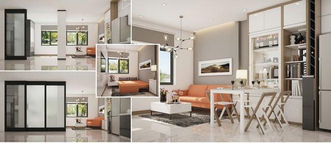 không gian thiết kế căn hộ 45m2