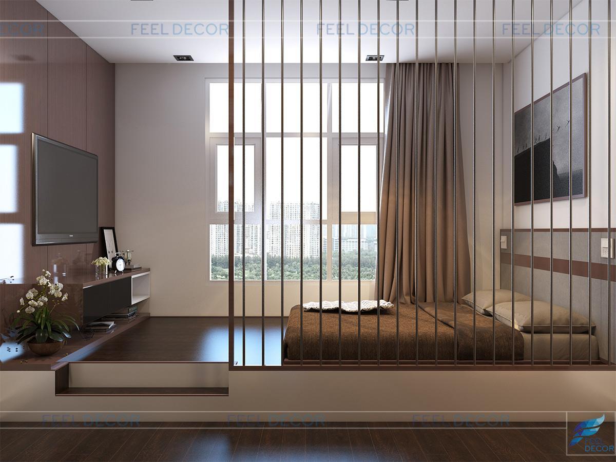 Thiết kế thi công nội thất phòng ngủ master căn hộ 117m2