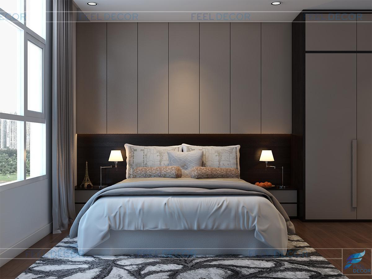 Thiết kế nội thất phòng ngủ Master căn hộ 117 chung cư Hoàng Anh Thanh Bình