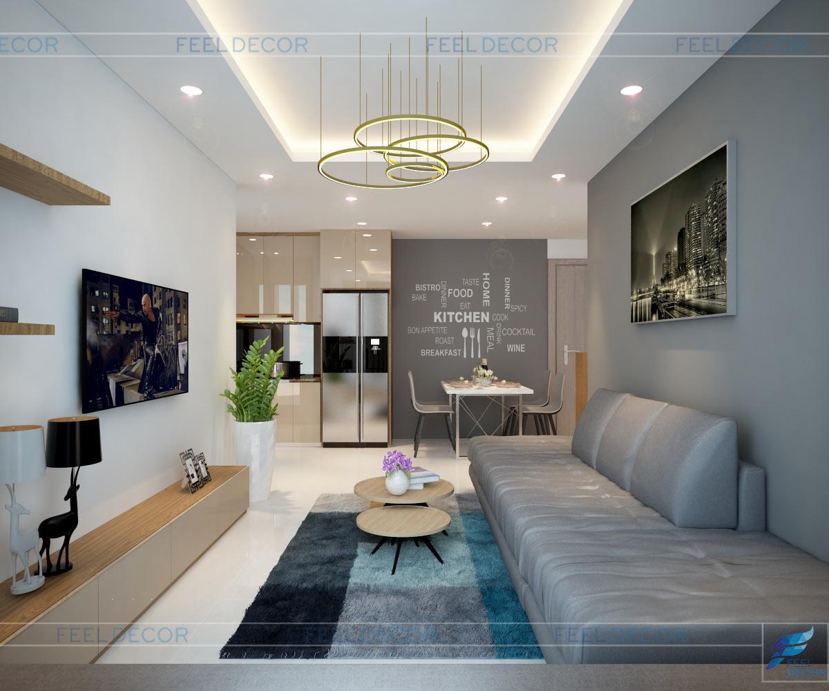 Thiết kế nội thất căn hộ 1 phòng ngủ diện tích 75m2 tại chung cư Celadon City đẹp hiện đại