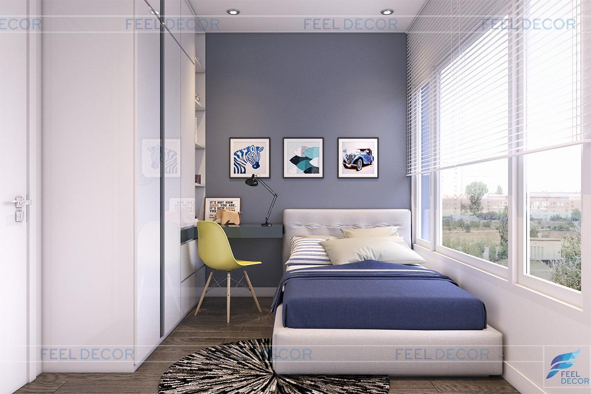 Thiết kế nội thất căn hộ chung cư 2 phòng ngủ tại dự án Vinhomes Central Park rộng 75m2