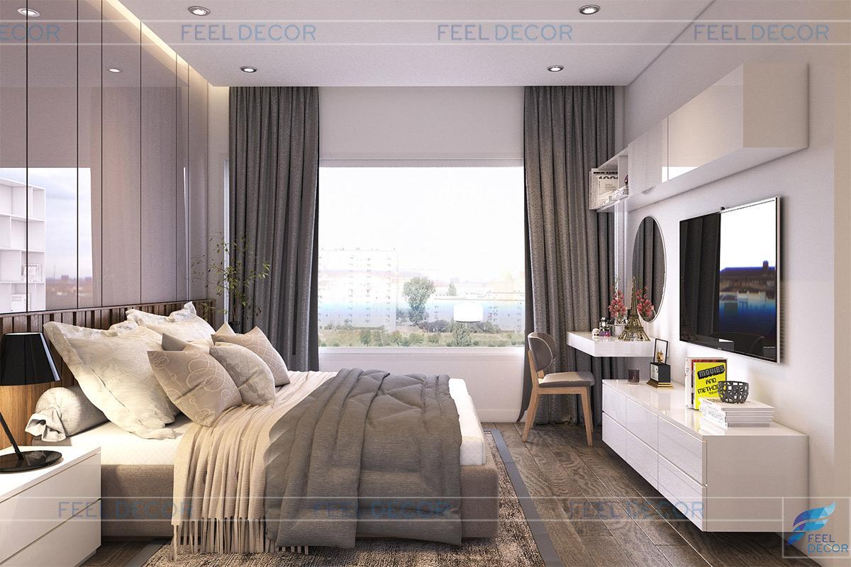 Thiết kế nội thất căn hộ chung cư 2 phòng ngủ tại dự án Vinhomes Central Park rộng 75m2