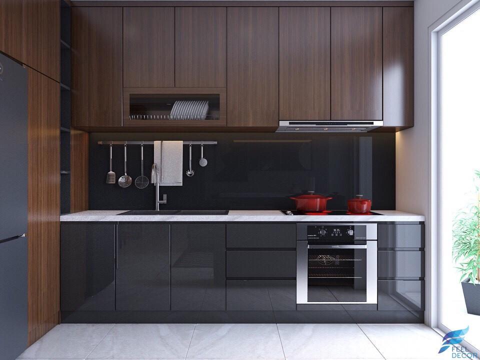 hình ảnh: thiết kế nội thất phòng bếp căn hộ 82m2 chung cư Green Valley Phú Mỹ Hưng