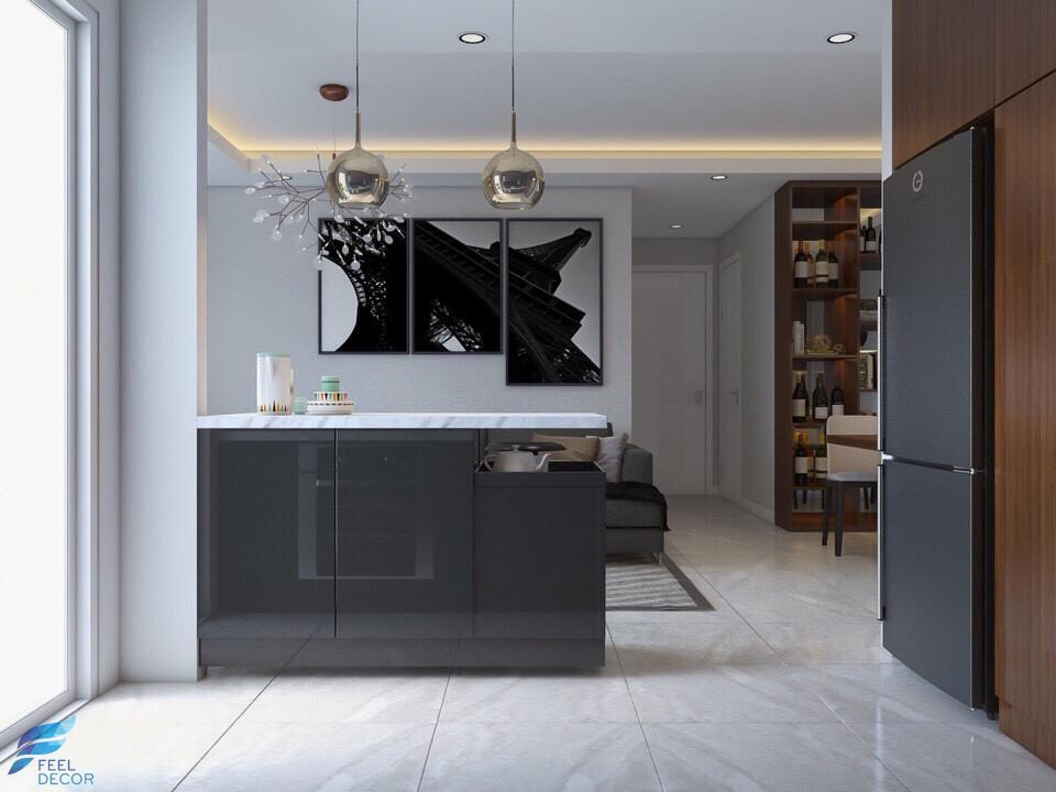 hình ảnh: thiết kế nội thất phòng bếp căn hộ 82m2 chung cư Green Valley Phú Mỹ Hưng