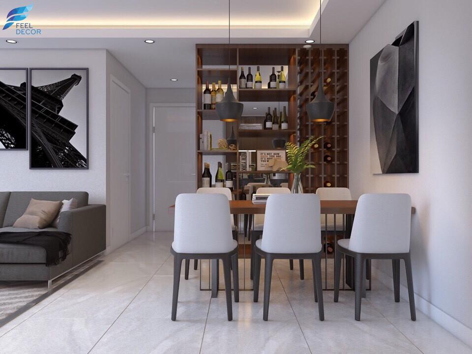 hình ảnh: thiết kế nội thất phòng bếp căn hộ 82m2 chung cư Green Valley Phú Mỹ Hưng