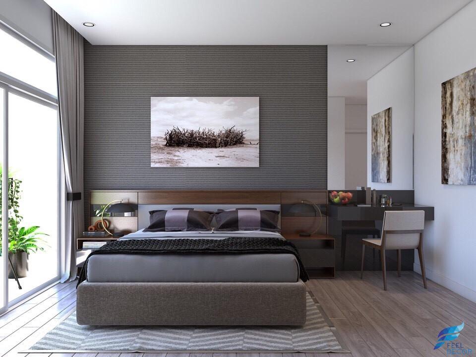 hình ảnh: thiết kế nội thất phòng ngủ master căn hộ 82m2 chung cư Green Valley Phú Mỹ Hưng