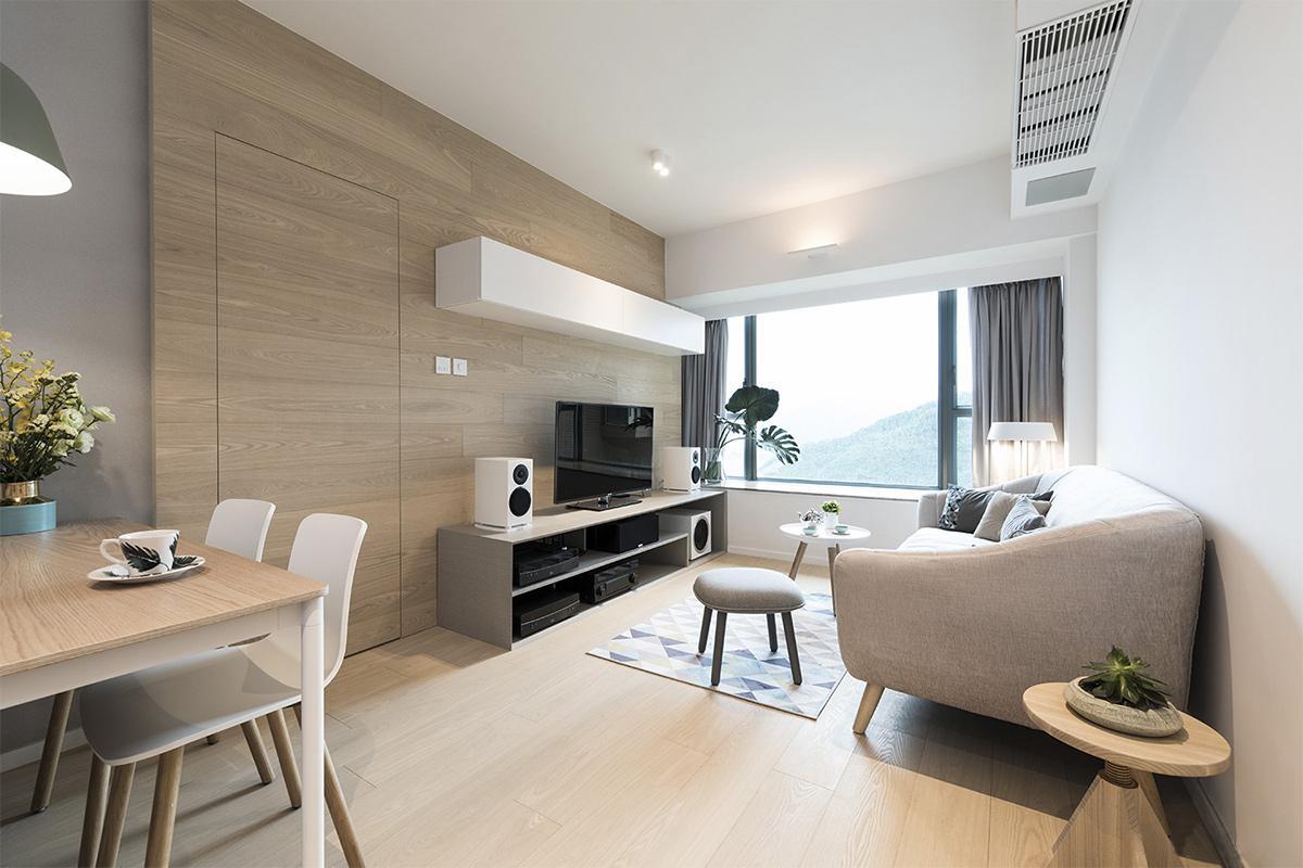 thiết kế nội thất phòng khách cho căn hộ chung cư 60m2