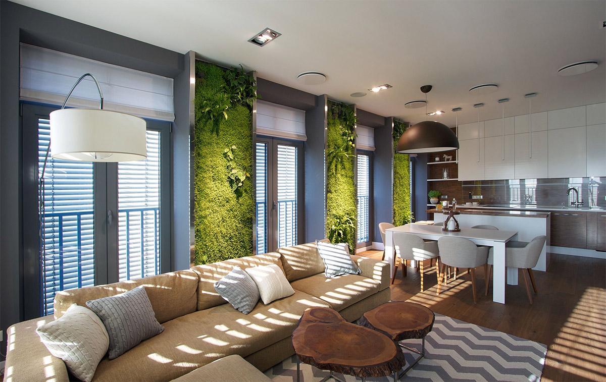 Thiết kế nội thất căn hộ phong cách Eco cho người yêu thiên nhiên