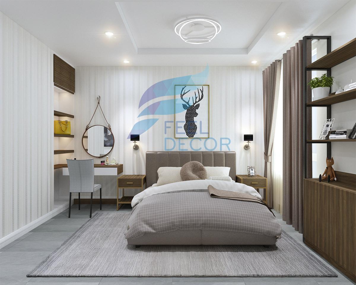 Thiết kế thi công nội thất phòng ngủ Master căn hộ 131m2 3 phòng ngủ