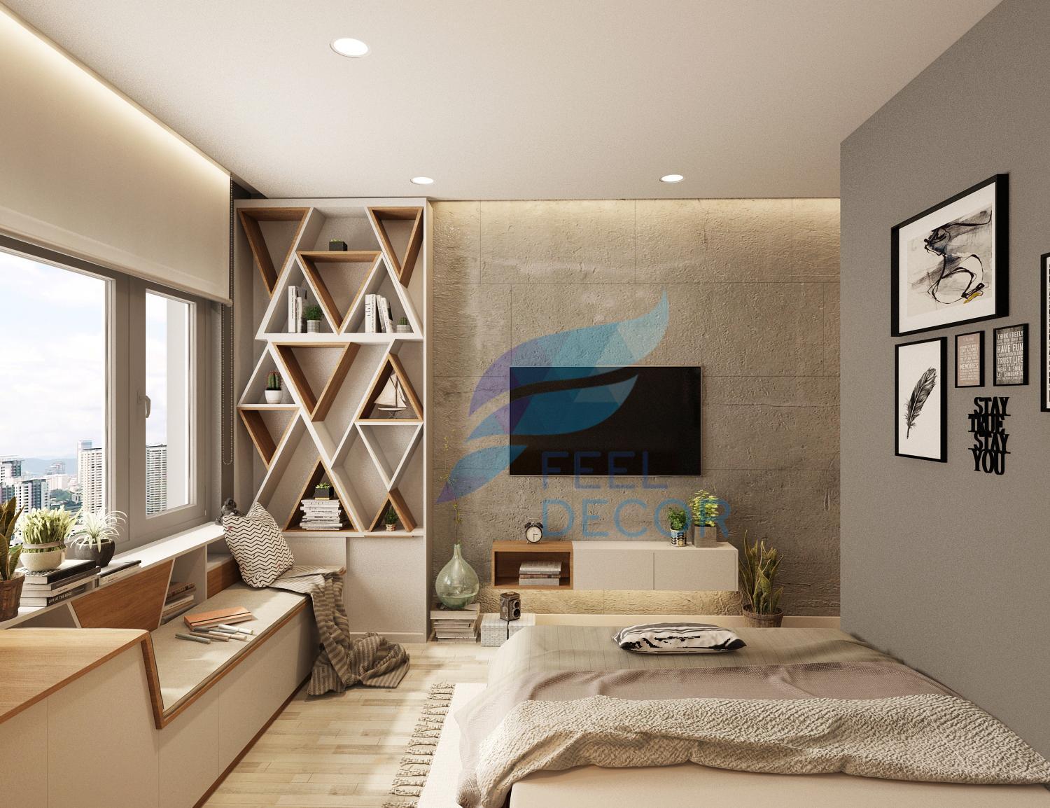 hình ảnh: thiết kế nội thất căn hộ studio 1 phòng ngủ 73m2 tại chung cư The Everrich Infinity