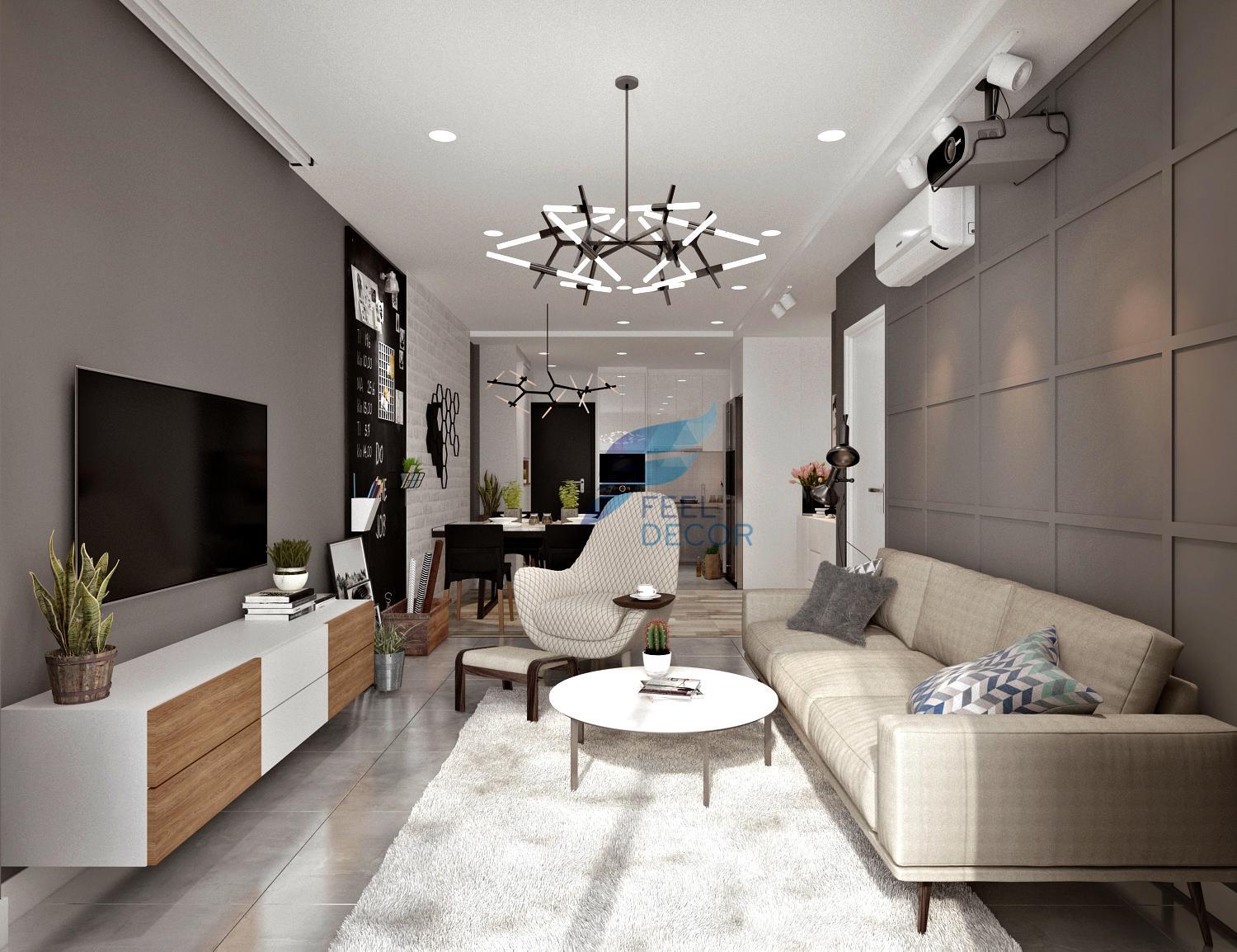 hình ảnh: thiết kế nội thất căn hộ studio 1 phòng ngủ 73m2 tại chung cư The Everrich Infinity