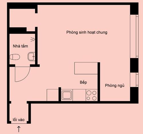hình ảnh: thiết kế nội thất căn hộ chung cư 33m2 phong cách scandinavian