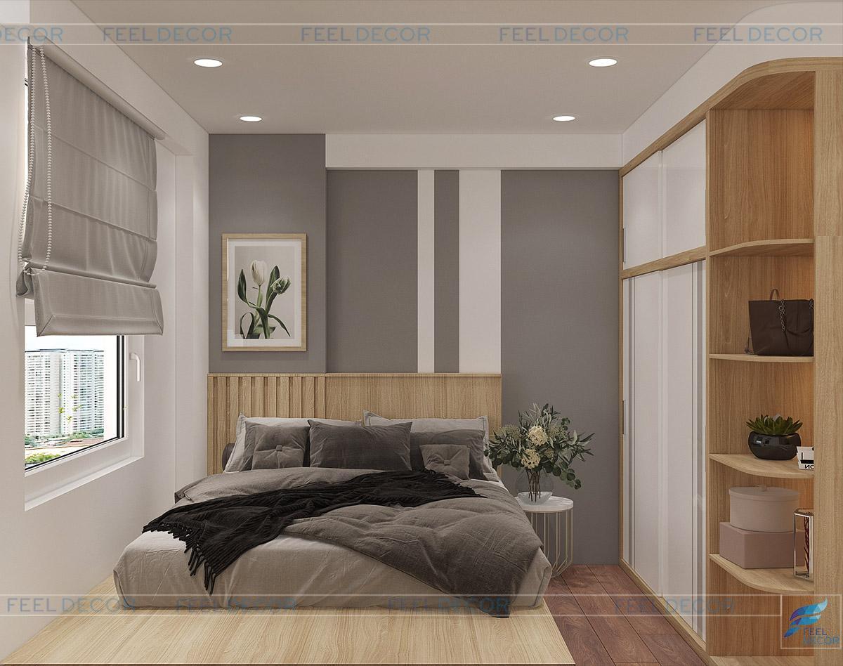 Mẫu thiết kế nội thất căn hộ chung cư 2 phòng ngủ ấm áp