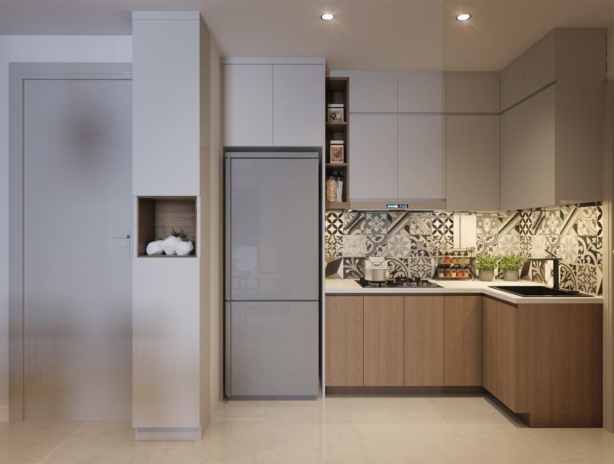 Thiết kế nội thất phòng bếp căn hộ 67m2