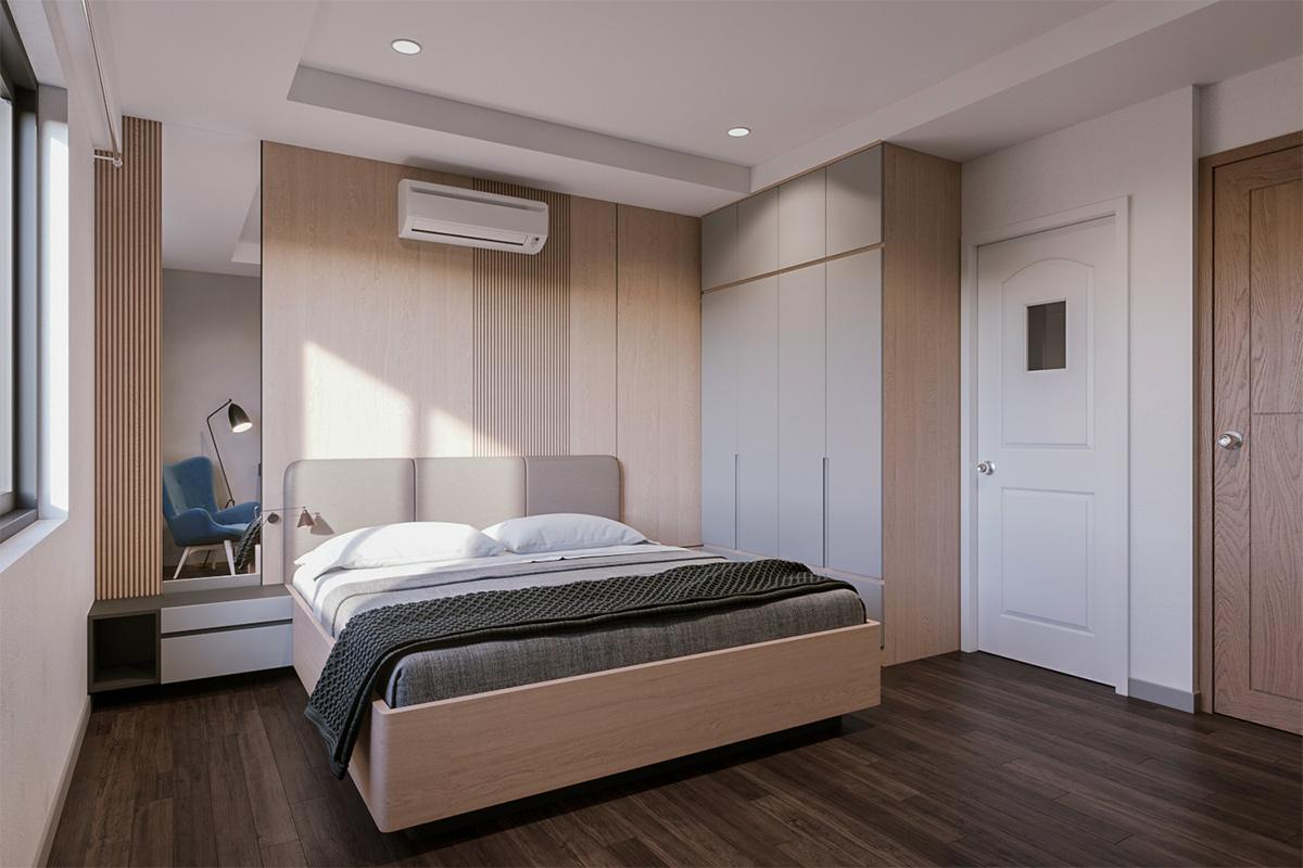 Thi công cải tạo nội thất căn hộ chung cư 2 phòng ngủ 72m2 bàn giao hoàn thiện