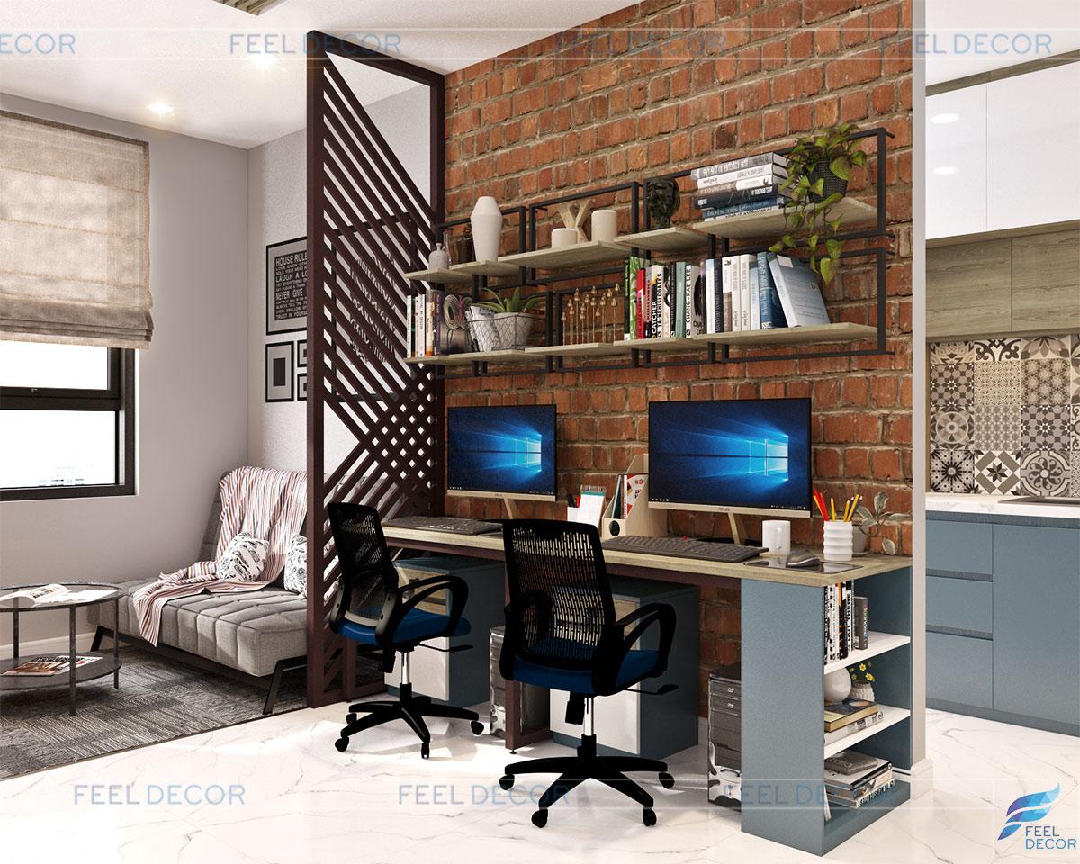 thiết kế nội thất căn hộ Officetel 40m2 chung cư Kingston Residence