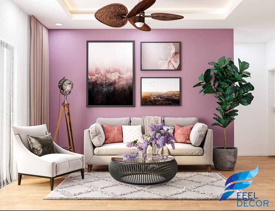 Hình ảnh mẫu thiết kế nội thất căn hộ 2 phòng ngủ 110m2 của chị ở chung cư Sky Garden.