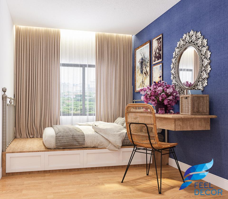 Hình ảnh mẫu thiết kế nội thất căn hộ 2 phòng ngủ 110m2 của chị ở chung cư Sky Garden.