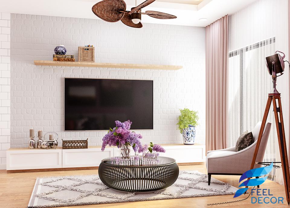 Hình ảnh mẫu thiết kế nội thất căn hộ 2 phòng ngủ 110m2 của chị ở chung cư Sky Garden.