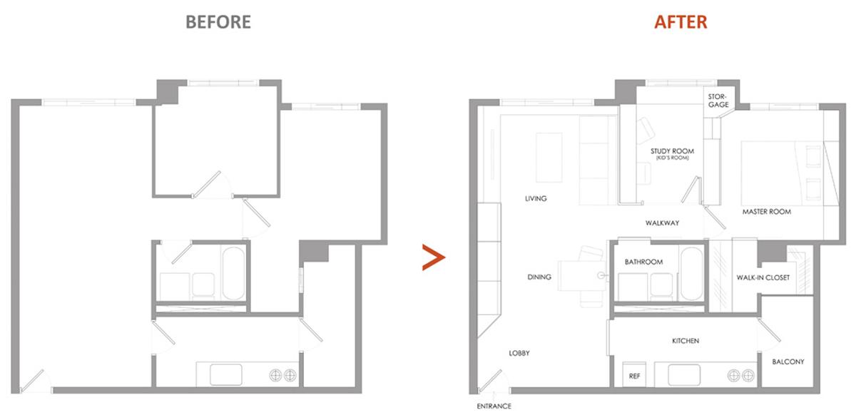 Thiết kế nội thất phòng khách căn hộ 50m2