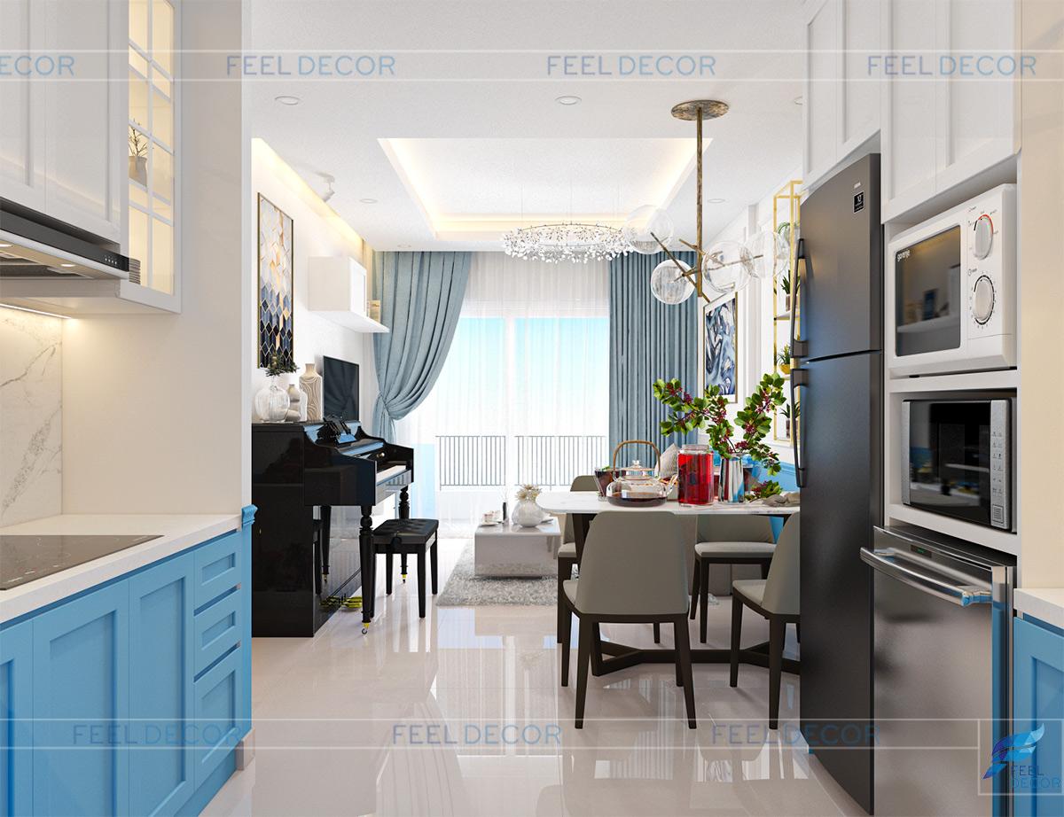 Thiết kế thi công nội thất căn hộ 75m2 chung cư Golden Mansion | FD9218