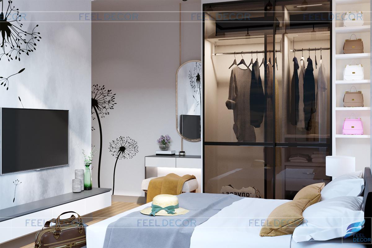 Thiết kế thi công nội thất căn hộ 97m2 – 3 phòng ngủ chung cư Newton Residence