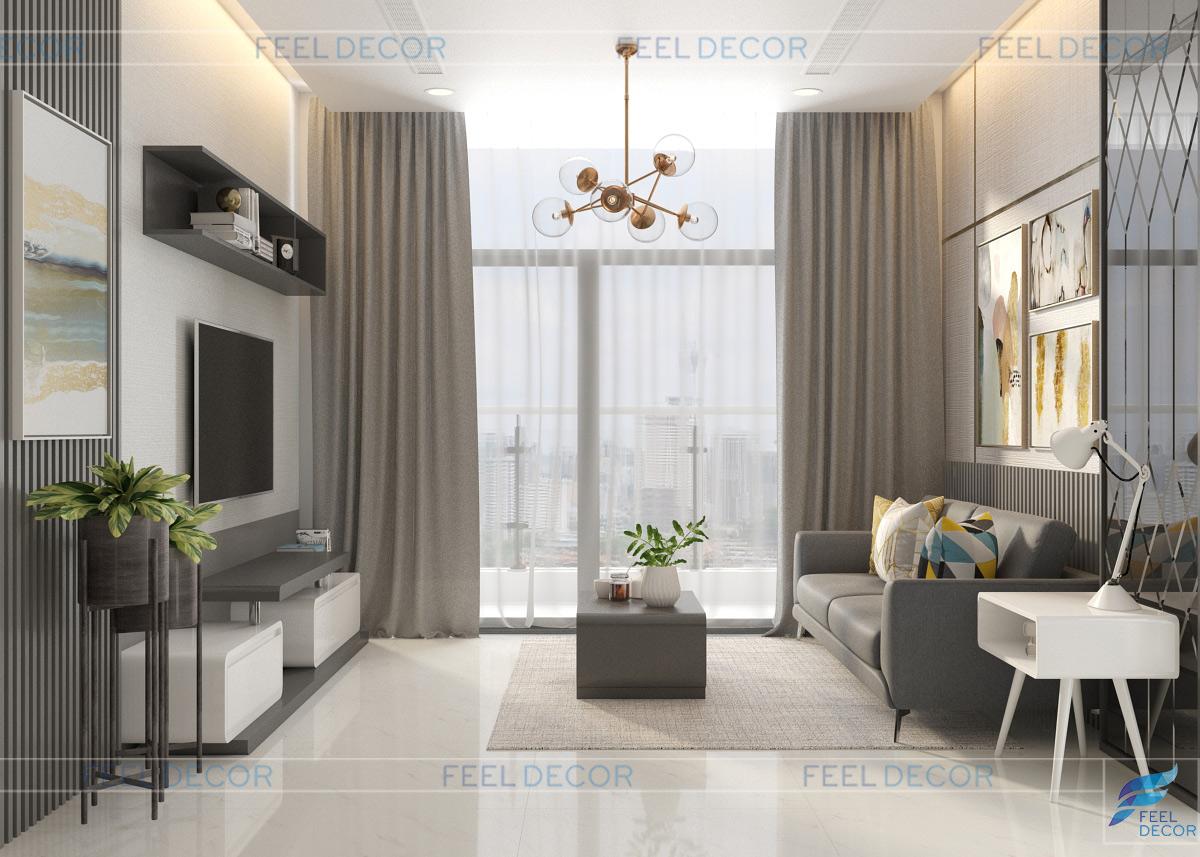 Thiết kế thi công nội thất căn hộ 79m2 (2PN) chung cư Vinhomes – FD12418