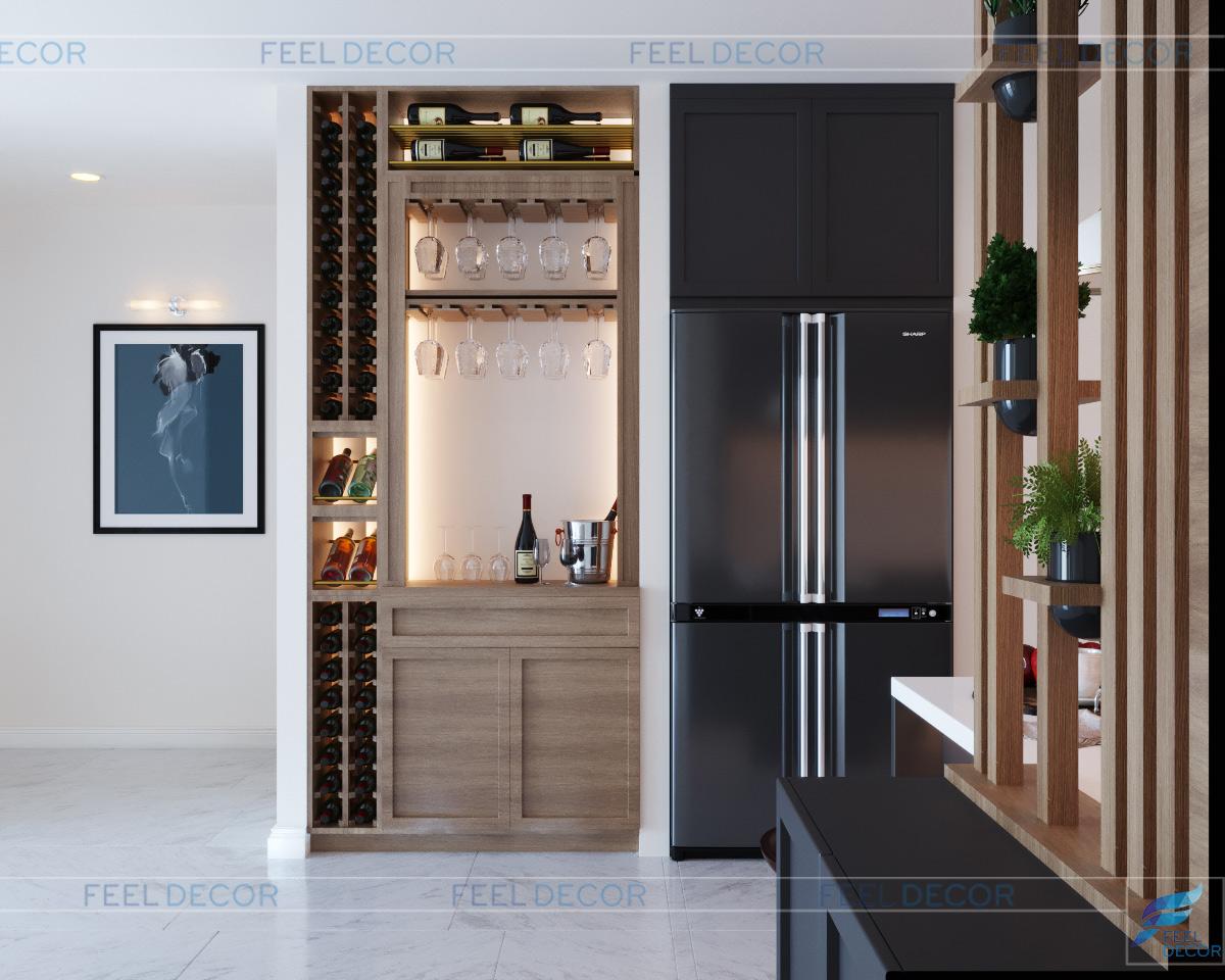 Thiết kế không gian bếp nội thất căn hộ 103m2