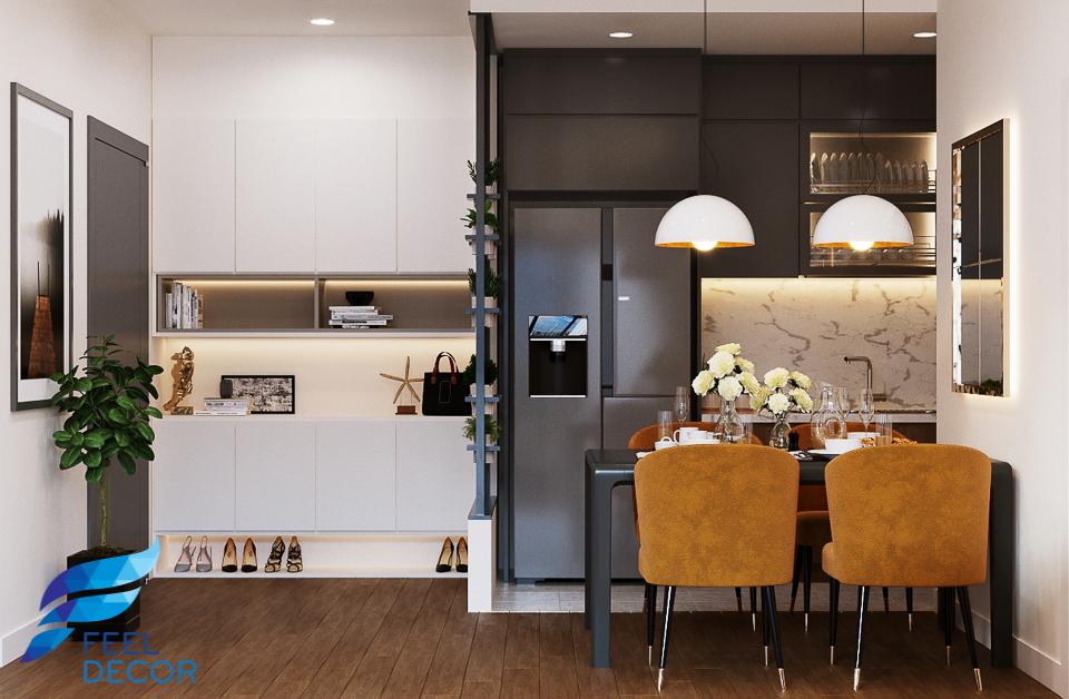 thiết kế thi công nội thất căn hộ 2 phòng ngủ