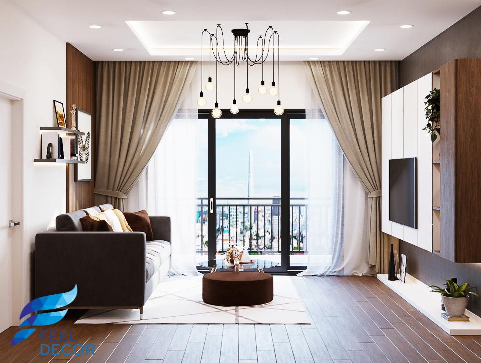 thiết kế thi công nội thất căn hộ 2 phòng ngủ