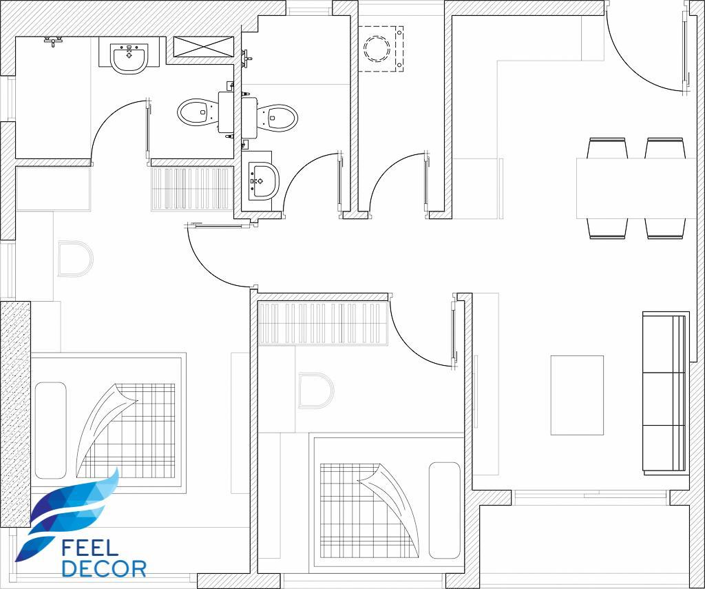 thiết kế thi công nội thất căn hộ 67m2
