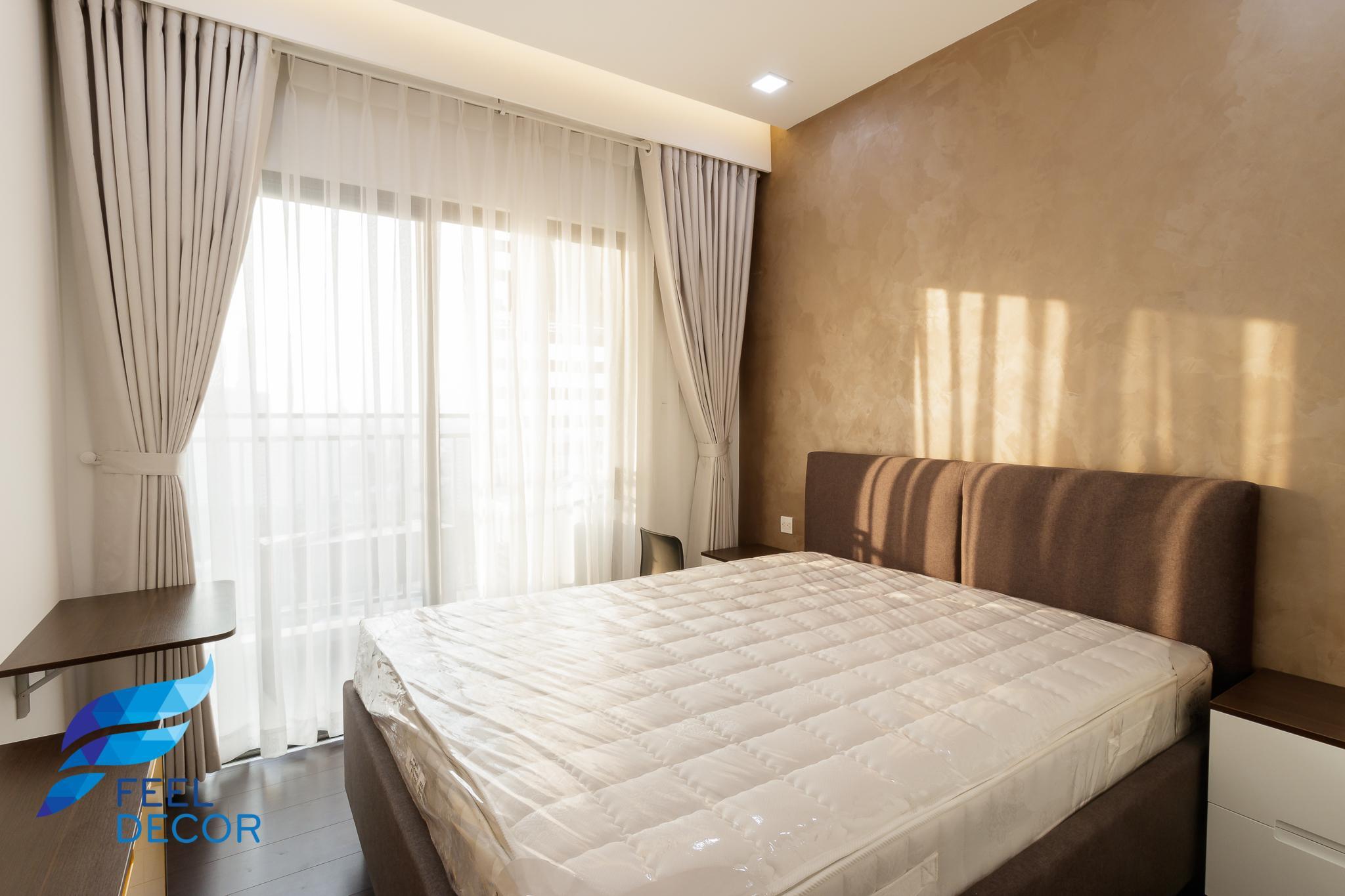 Nội thất phòng ngủ căn hộ The Sun Avenue 79 m2 với 3 phòng ngủ của Novaland