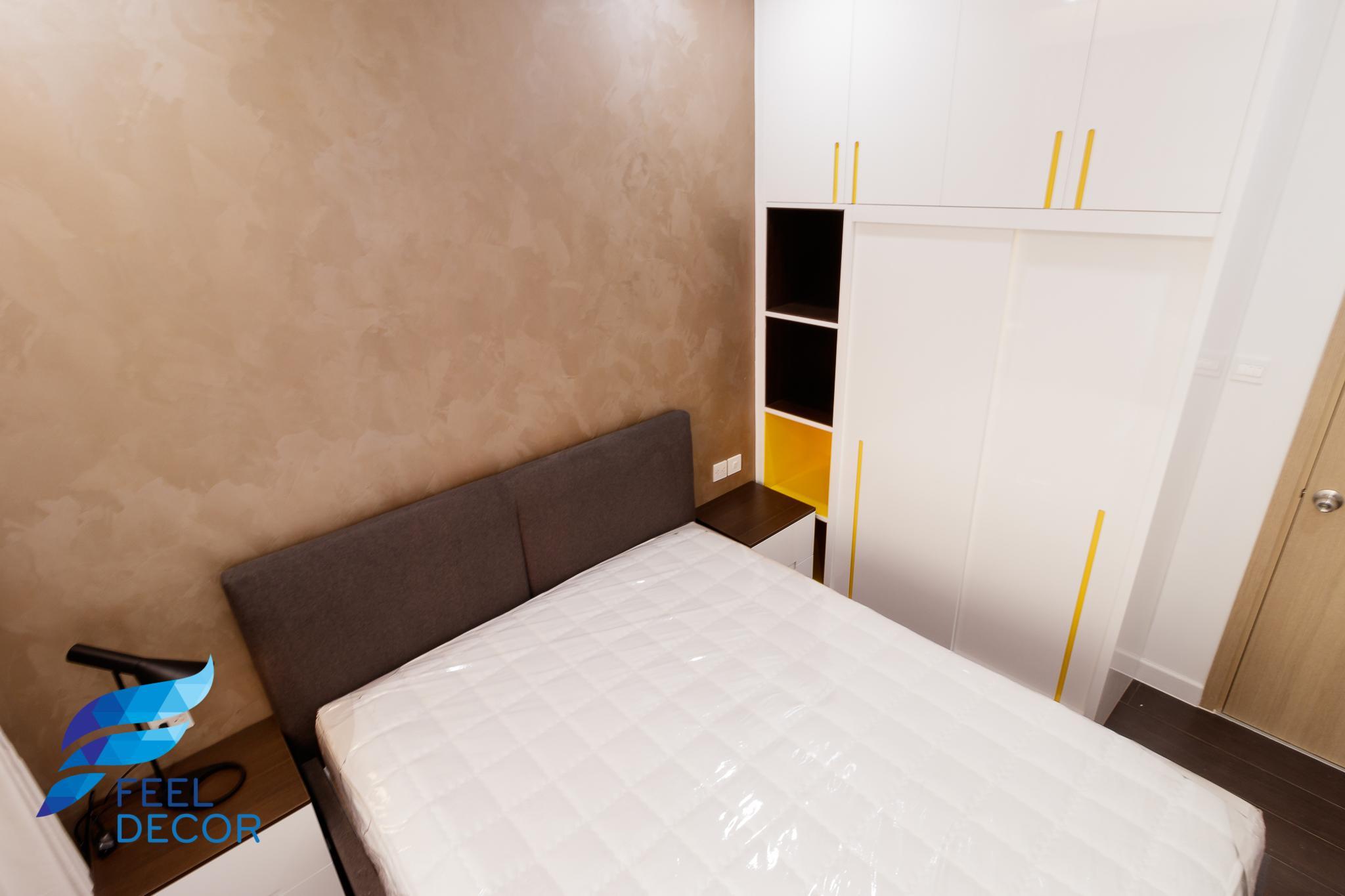 Nội thất phòng ngủ căn hộ The Sun Avenue 79 m2 với 3 phòng ngủ của Novaland
