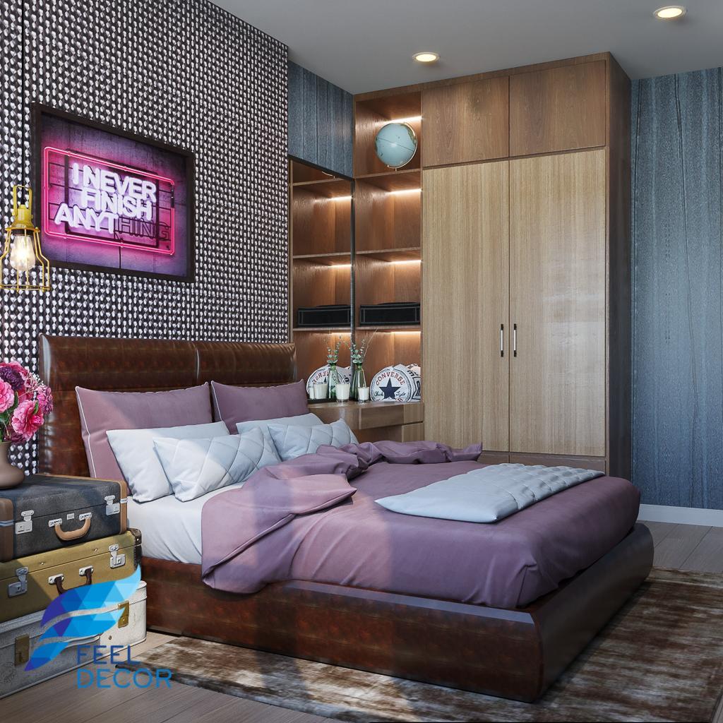 thiết kế thi công nội thất căn hộ 1 phòng ngủ - 46m2