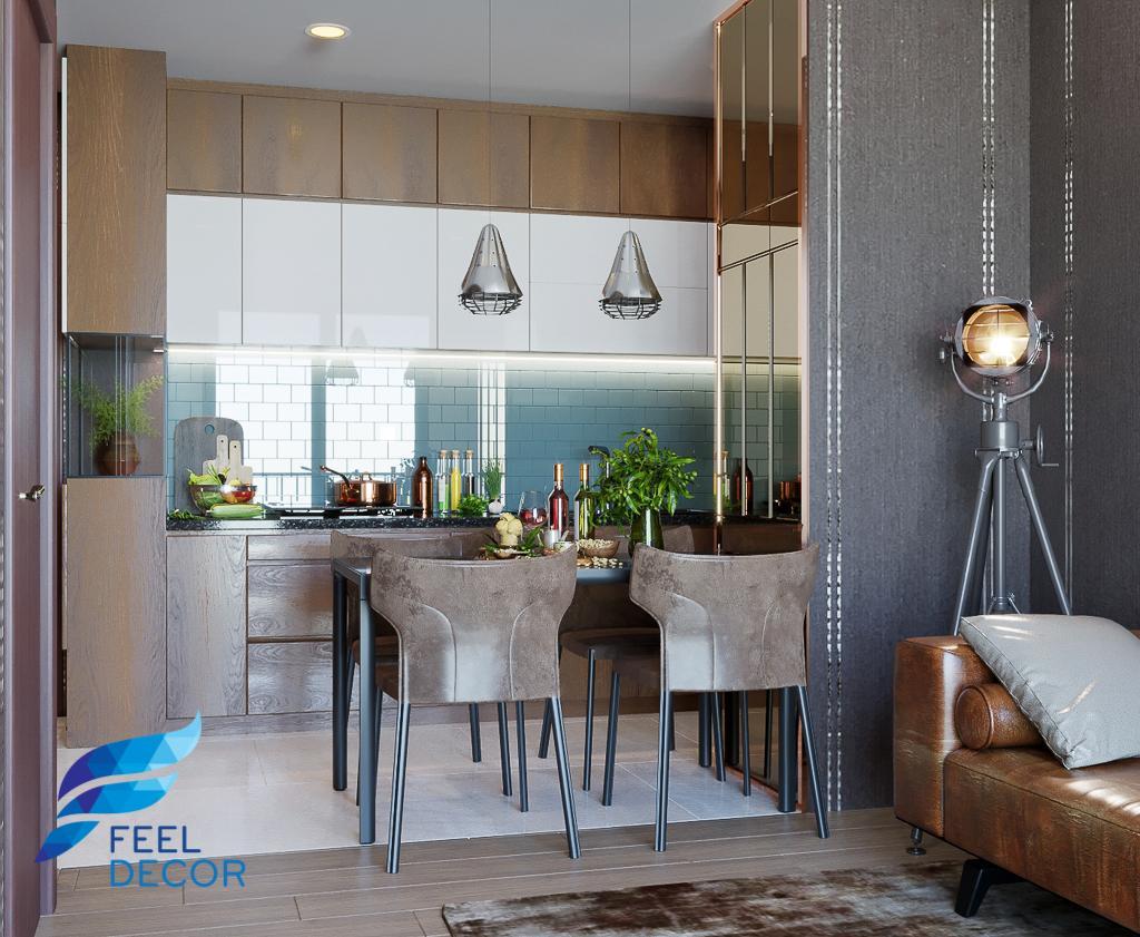 thiết kế thi công nội thất căn hộ 1 phòng ngủ - 46m2