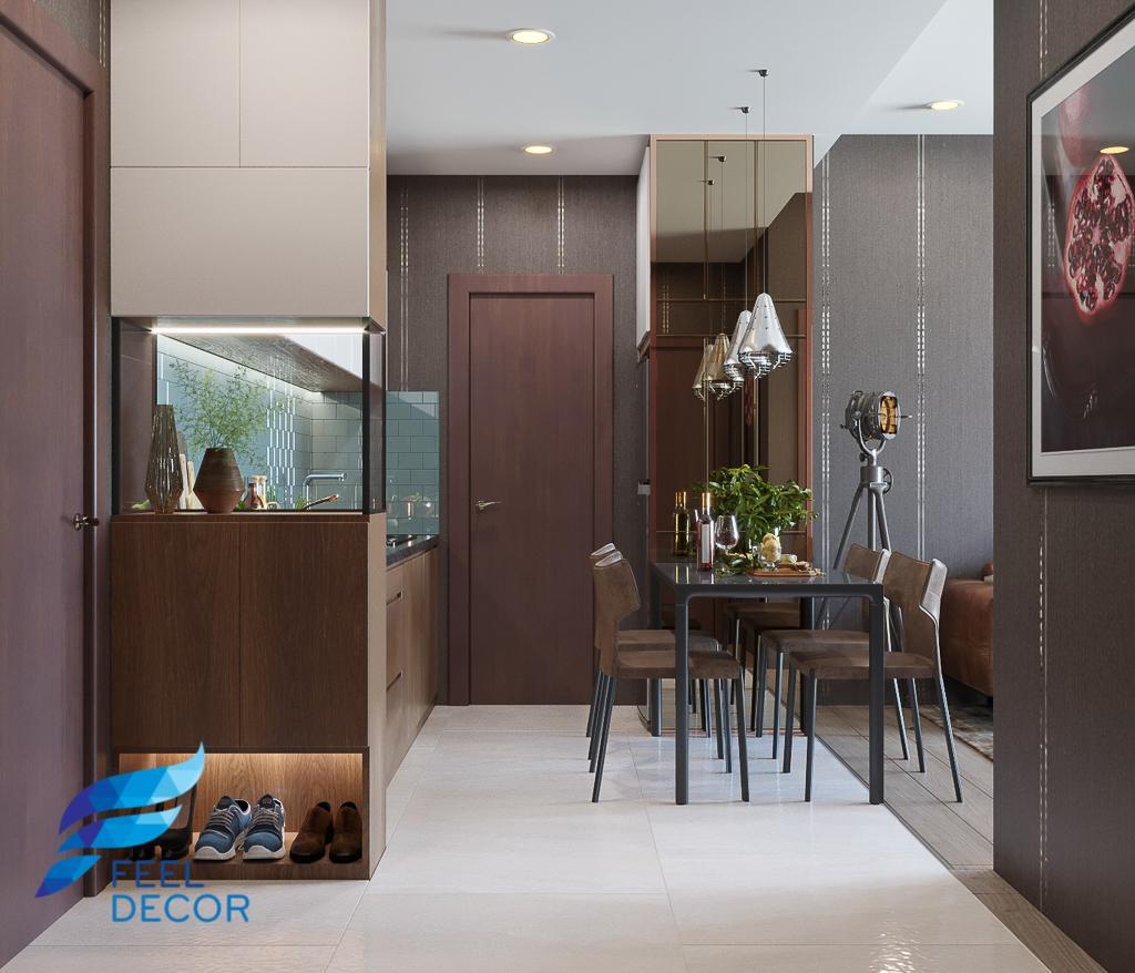 thiết kế thi công nội thất căn hộ 1 phòng ngủ - 46m2